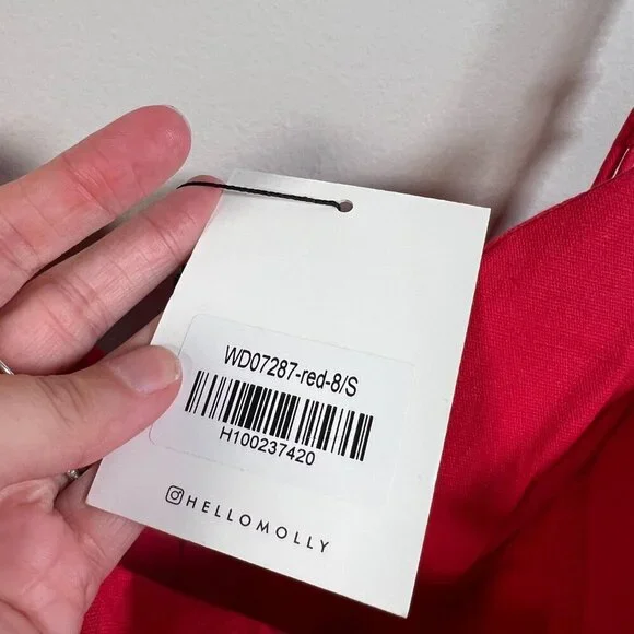 Hello Molly My Standards Maxi Dress Size 4 Red Assymetrical Event Party Wedding - Picture 6 of 12